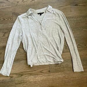 Gray Cotton Blouse from Banana Republic